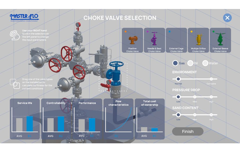 Choke Valve Interactive Demo with Kinect 2 screenshot 2